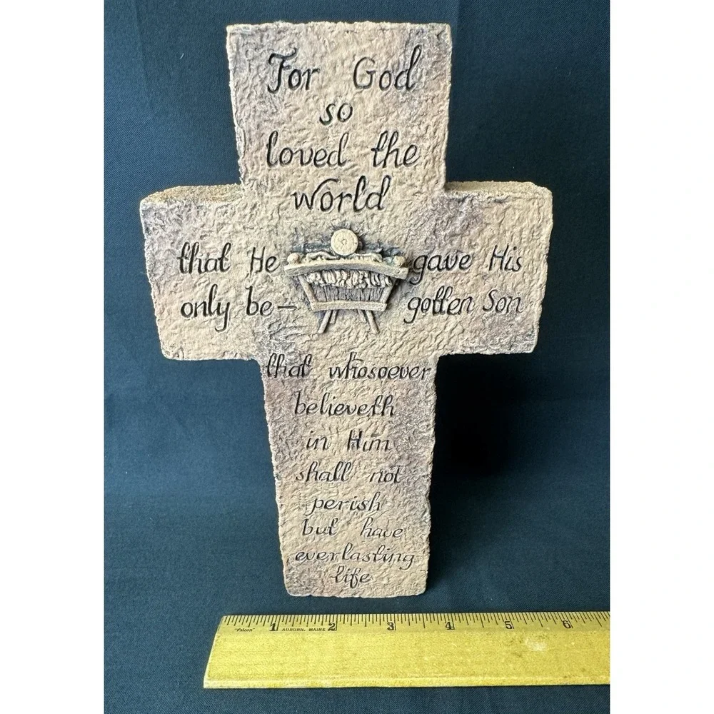 Old Brick Cross John 3:16 Bible Verse Script 9
